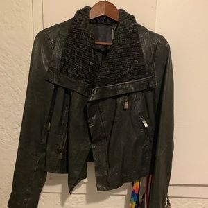 Leather motorcycle jacket